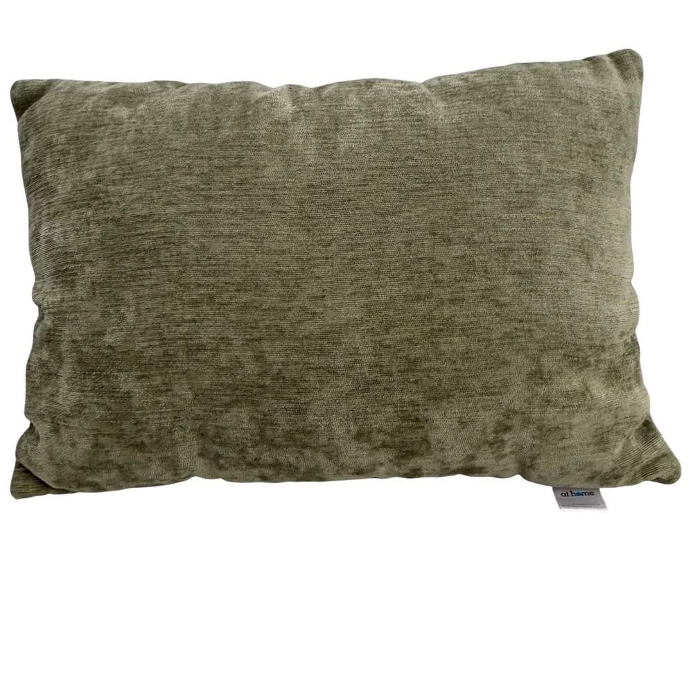 At Home Sage Green Chenille set of 2  Decorative Throw Pillow Rectangle 20x13